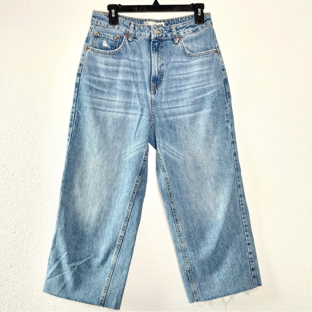 Topshop MoTo Straight leg Denim jeans Raw Hem size 30